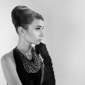 beautiful young woman in retro style